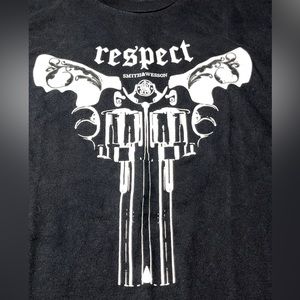 Smith & Wesson Revolver “Respect” black T-shirt mens large SEE DETAILS cotton L